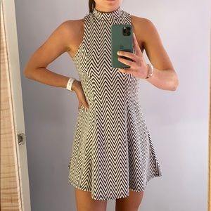 Black and White zig-zag striped dress